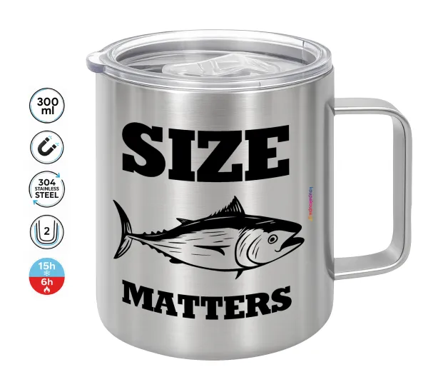 Size matters — Double-walled stainless steel mug 300ml with temperature-retaining lid