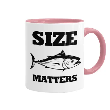 Size matters, Κούπα χρωματιστή ροζ, κεραμική, 330ml