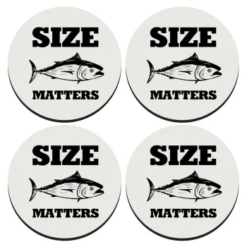 Size matters, SET of 4 round wooden coasters (9cm)