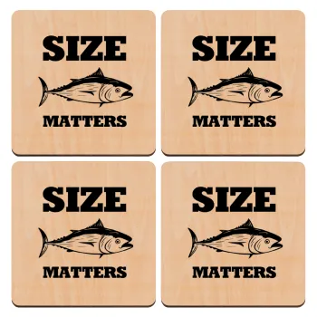 Size matters, ΣΕΤ x4 Σουβέρ ξύλινα τετράγωνα plywood (9cm)