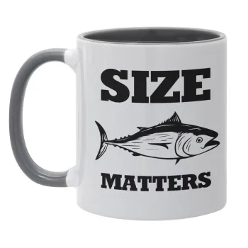 Size matters, Mug colored grey, ceramic, 330ml