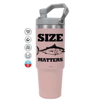 Size matters, ΡΟΖ χρώματος Θερμός Ανοξείδωτο 890ml (30oz) με χερούλι