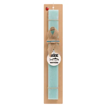 Size matters, Easter Set, wooden keychain & aromatic flat Easter candle (30cm) (TURQUOISE)