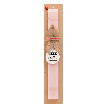 Size matters, Easter Set, wooden keychain & scented flat Easter candle (30cm) (PINK)