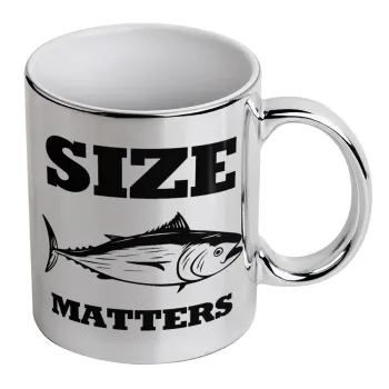 Size matters, Κούπα κεραμική, ασημένια καθρέπτης, 330ml