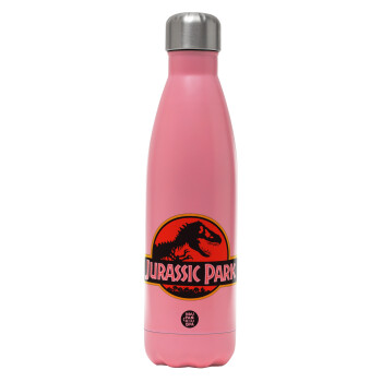 Jurassic park, Metal mug thermos Pink Mat (Stainless steel), double wall, 500ml