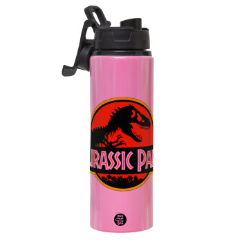 Jurassic park, Metallic water bottle with safety lid, 850ml aluminum