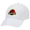 Jurassic park, Καπέλο ενηλίκων Jockey Λευκό (snapback, 5-φύλλο, unisex)