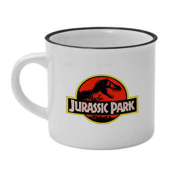Jurassic park, Κούπα κεραμική vintage Λευκή/Μαύρη 230ml