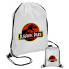 Jurassic park, Τσάντα πουγκί με μαύρα κορδόνια 45χ35cm (1 τεμάχιο)