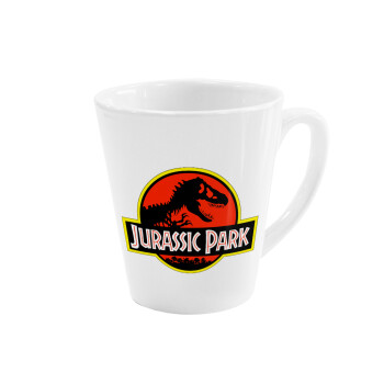 Jurassic park, Κούπα κωνική Latte Λευκή, κεραμική, 300ml