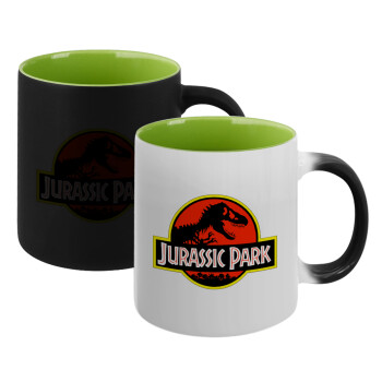 Jurassic park, Κούπα Μαγική εσωτερικό πράσινο, κεραμική 330ml που αλλάζει χρώμα με το ζεστό ρόφημα (1 τεμάχιο)