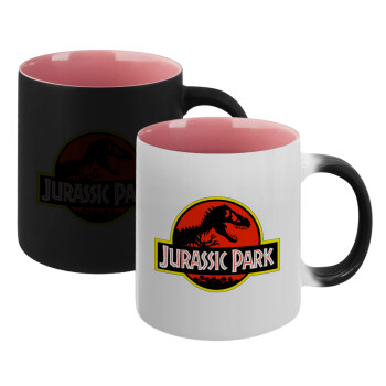 Jurassic park, Κούπα Μαγική εσωτερικό ΡΟΖ, κεραμική 330ml που αλλάζει χρώμα με το ζεστό ρόφημα (1 τεμάχιο)
