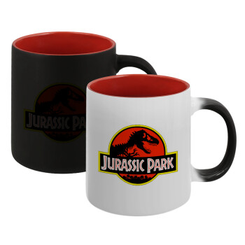 Jurassic park, Κούπα Μαγική εσωτερικό κόκκινο, κεραμική, 330ml που αλλάζει χρώμα με το ζεστό ρόφημα (1 τεμάχιο)
