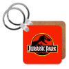 Jurassic park, Μπρελόκ Ξύλινο τετράγωνο MDF