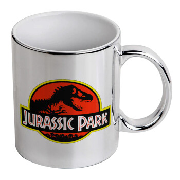 Jurassic park, Κούπα κεραμική, ασημένια καθρέπτης, 330ml