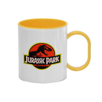 Jurassic park, Κούπα (πλαστική) (BPA-FREE) Polymer Κίτρινη για παιδιά, 330ml