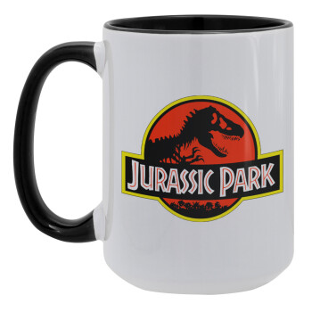Jurassic park, Κούπα Mega 15oz, κεραμική Μαύρη, 450ml
