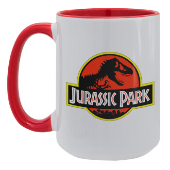 Jurassic park, Κούπα Mega 15oz, κεραμική Κόκκινη, 450ml