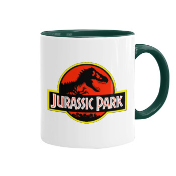 Jurassic park, Κούπα χρωματιστή πράσινη, κεραμική, 330ml