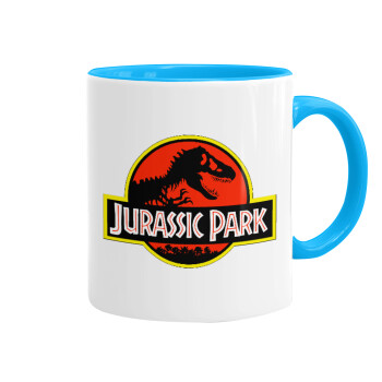 Jurassic park, Κούπα χρωματιστή γαλάζια, κεραμική, 330ml