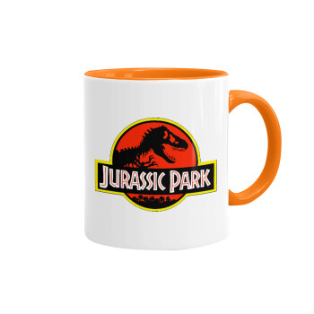 Jurassic park, Mug colored orange, ceramic, 330ml