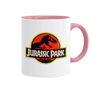 Jurassic park, Κούπα χρωματιστή ροζ, κεραμική, 330ml