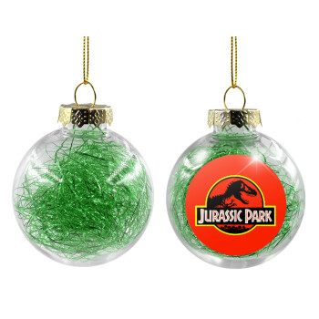 Jurassic park, Χριστουγεννιάτικη μπάλα δένδρου διάφανη με πράσινο γέμισμα 8cm