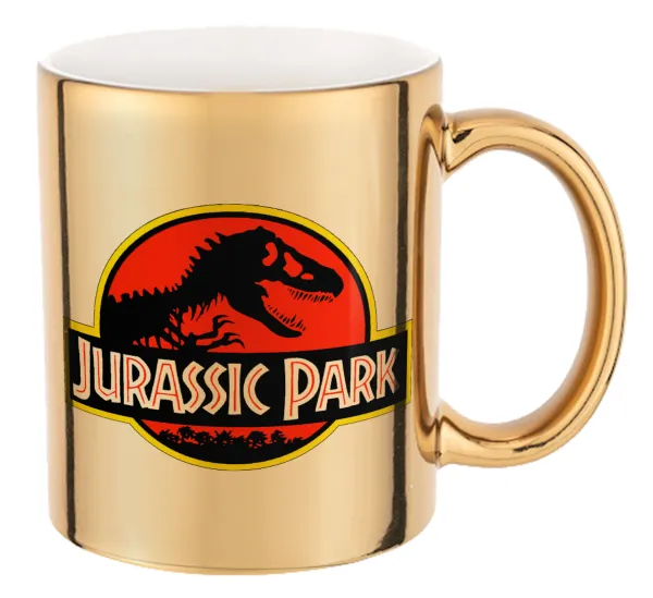 Jurassic park — Mug ceramic, gold mirror, 330ml
