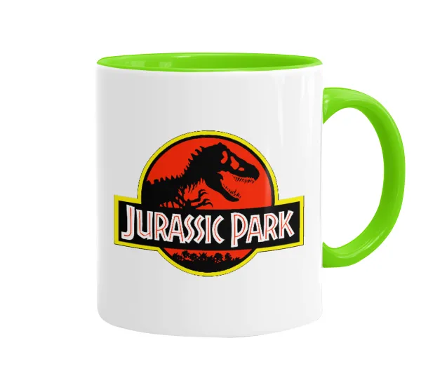 Jurassic park — Mug colored light green, ceramic, 330ml
