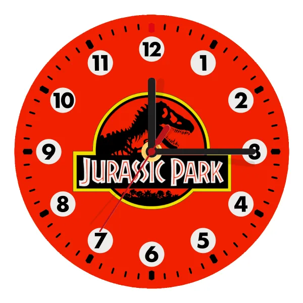 Jurassic park — Ρολόι τοίχου ξύλινο (20cm)