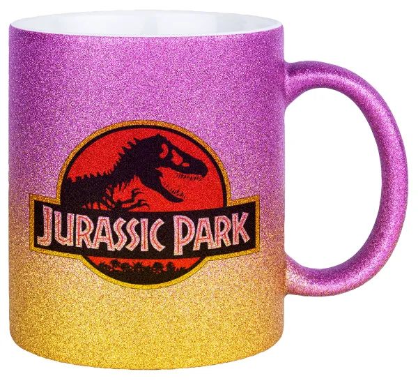 Jurassic park — Κούπα Χρυσή/Ροζ Glitter, κεραμική, 330ml