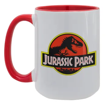 Jurassic park, Κούπα Mega 15oz, κεραμική Κόκκινη, 450ml