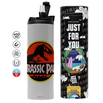 Jurassic park, Tumbler stainless steel GREY 600ml