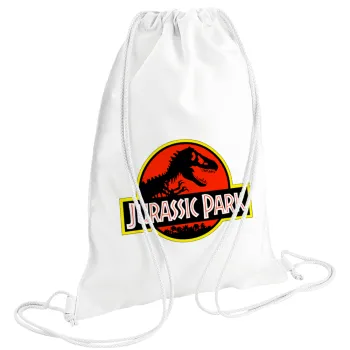 Jurassic park, Backpack pouch GYMBAG white (28x40cm)