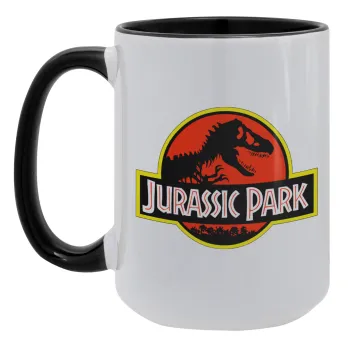 Jurassic park, Κούπα Mega 15oz, κεραμική Μαύρη, 450ml