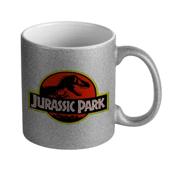 Jurassic park, Κούπα Ασημένια Glitter που γυαλίζει, κεραμική, 330ml