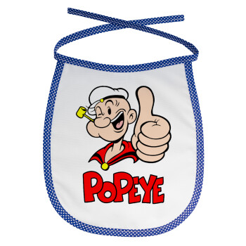 Popeye the sailor man, Σαλιάρα μωρού αλέκιαστη με κορδόνι Μπλε