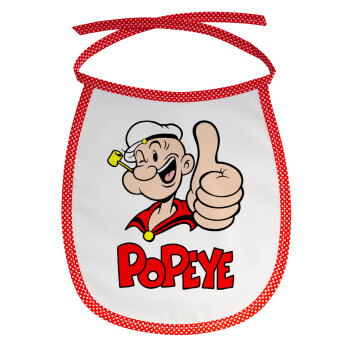 Popeye the sailor man, Σαλιάρα μωρού αλέκιαστη με κορδόνι Κόκκινη