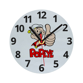 Popeye the sailor man, Ρολόι τοίχου γυάλινο (20cm)