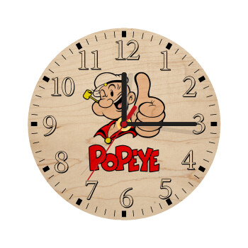 Popeye the sailor man, Ρολόι τοίχου ξύλινο plywood (20cm)