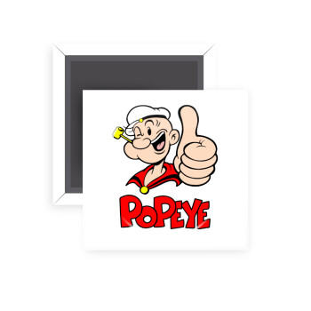Popeye the sailor man, Μαγνητάκι ψυγείου τετράγωνο διάστασης 5x5cm