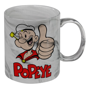 Popeye the sailor man, Mug ceramic marble style, 330ml