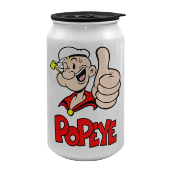 Popeye the sailor man, Κούπα ταξιδιού μεταλλική με καπάκι (tin-can) 500ml