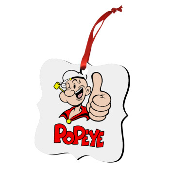 Popeye the sailor man, Χριστουγεννιάτικο στολίδι polygon ξύλινο 7.5cm