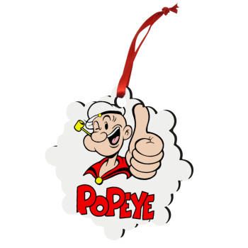 Popeye the sailor man, Christmas ornament snowflake wooden 7.5cm