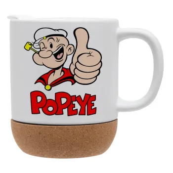Popeye the sailor man, Ceramic coffee mug Cork (MAT), 330ml