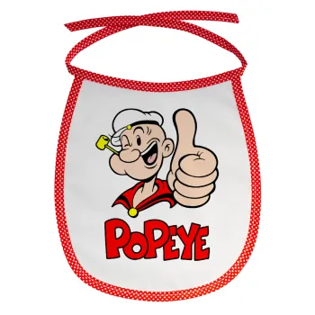 Popeye the sailor man, Σαλιάρα μωρού αλέκιαστη με κορδόνι Κόκκινη