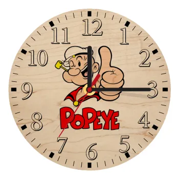 Popeye the sailor man, Ρολόι τοίχου ξύλινο plywood (20cm)