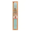 Easter Set, wooden keychain & aromatic flat Easter candle (30cm) (TURQUOISE)